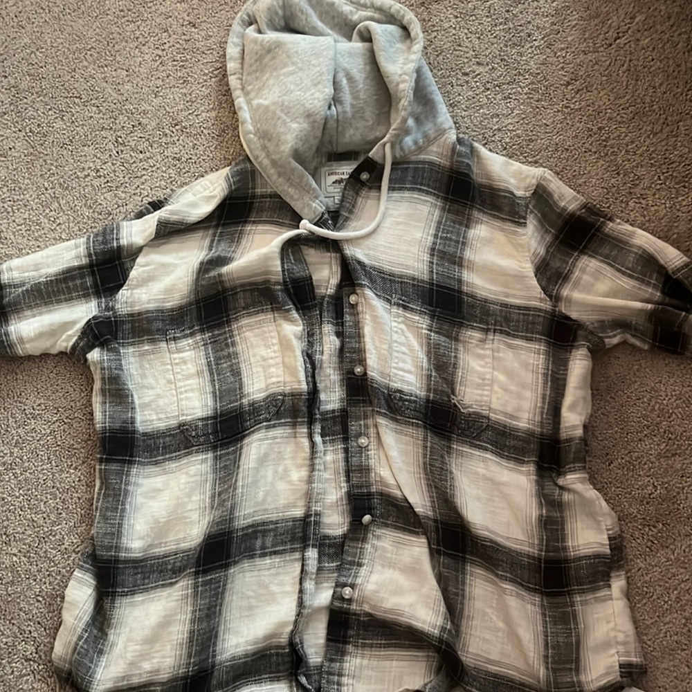 Size Large Hooded American Eagle Flannel